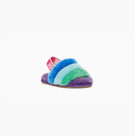 UGG Rainbow Fluff Yeah Purple Multicolor Slippers for Toddlers (RQOA76123)